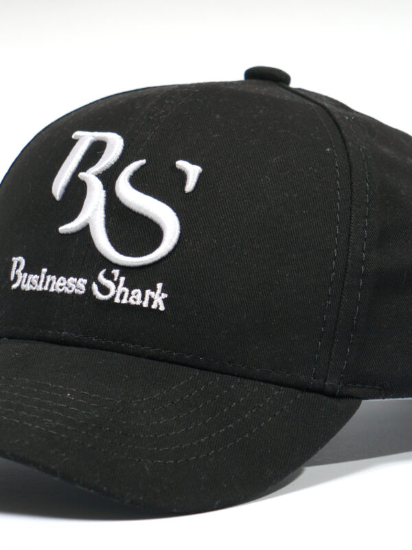 Business Shark Black Embroidered Baseball Cap