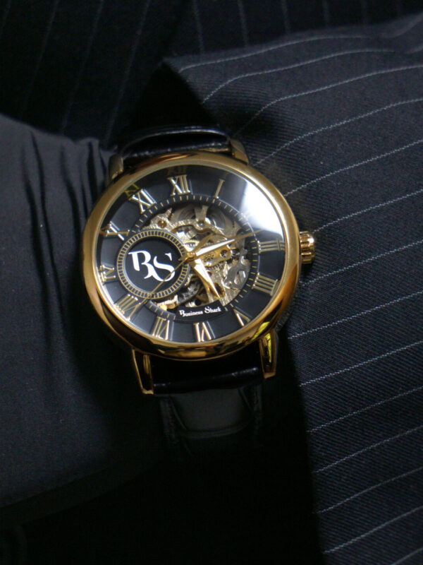 Business Shark Skeleton Gold Watch